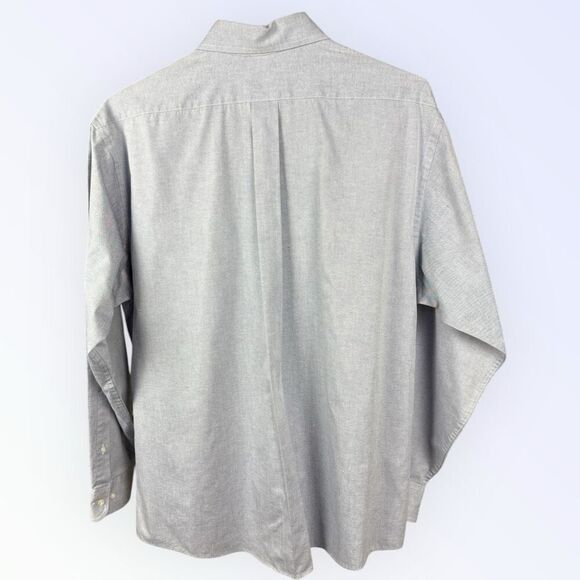 DOVER by ARROW Light Blue Pinpoint Oxford Cotton Blend Button Down Shirt | 17 34 - Picture 2 of 3